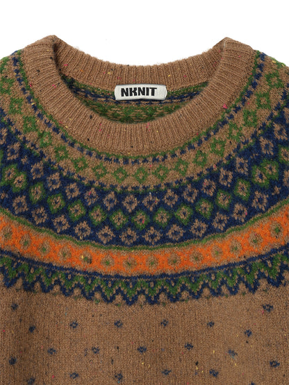 fair Isle pattern balloon sleeve KNIT