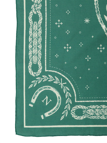 horse motif silk blend scarf