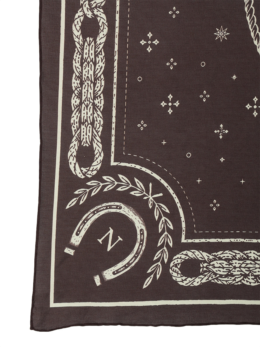 horse motif silk blend scarf