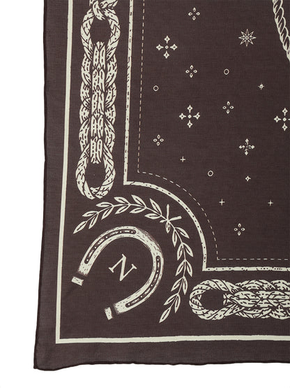 horse motif silk blend scarf