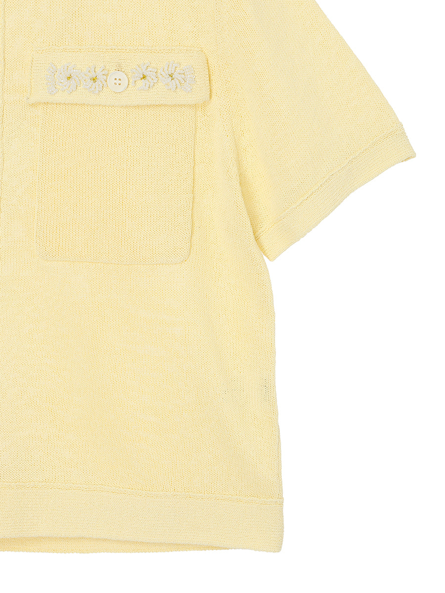 beads flower KNIT shirt
