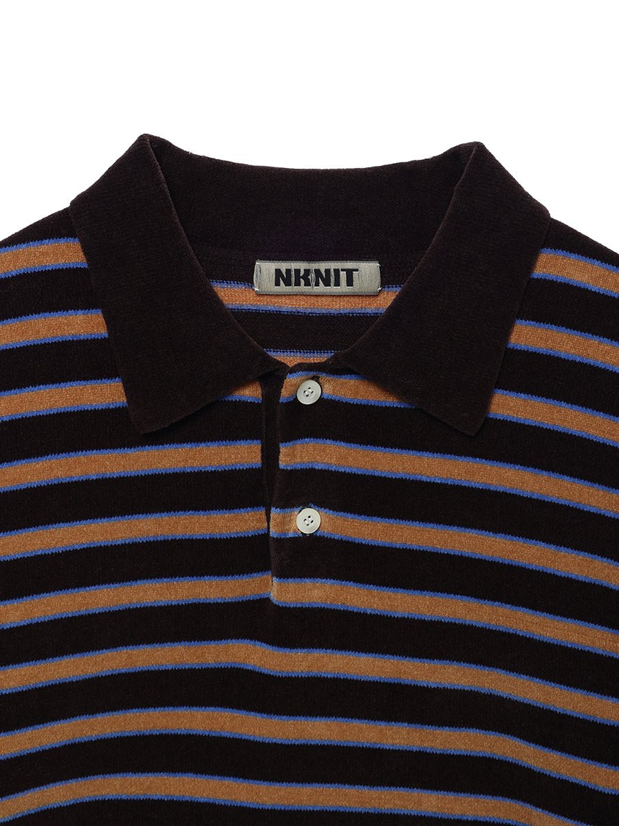 velvet touch KNIT polo shirt