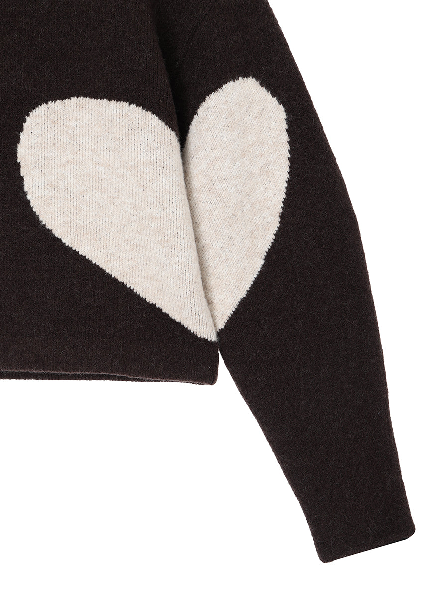 NKNIT ♡ heart pattern KNIT BLACK/L.BEIGE NKNIT ♡ heart pattern KNIT BLACK/L.BEIGE nknit ハートニット