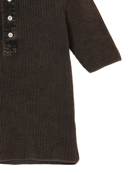 dyed waffle henry neck KNIT