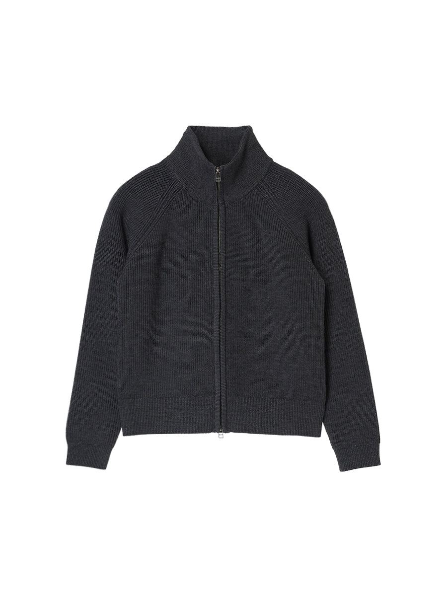 zip-up high neck KNIT【large】