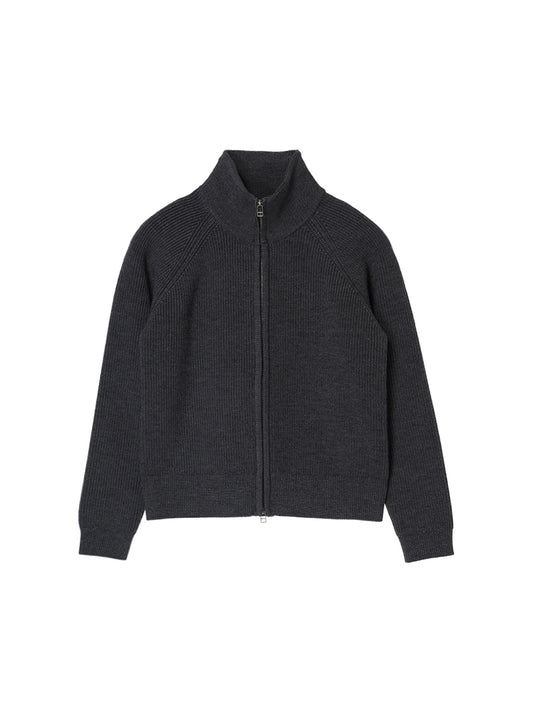 zip-up high neck KNIT【large】