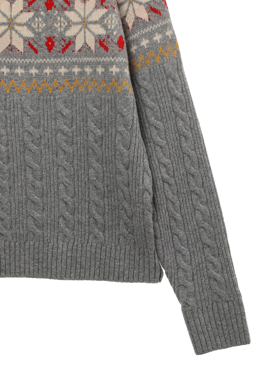 nordic pattern henley KNIT