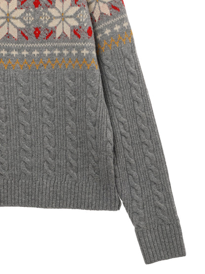 nordic pattern henley KNIT