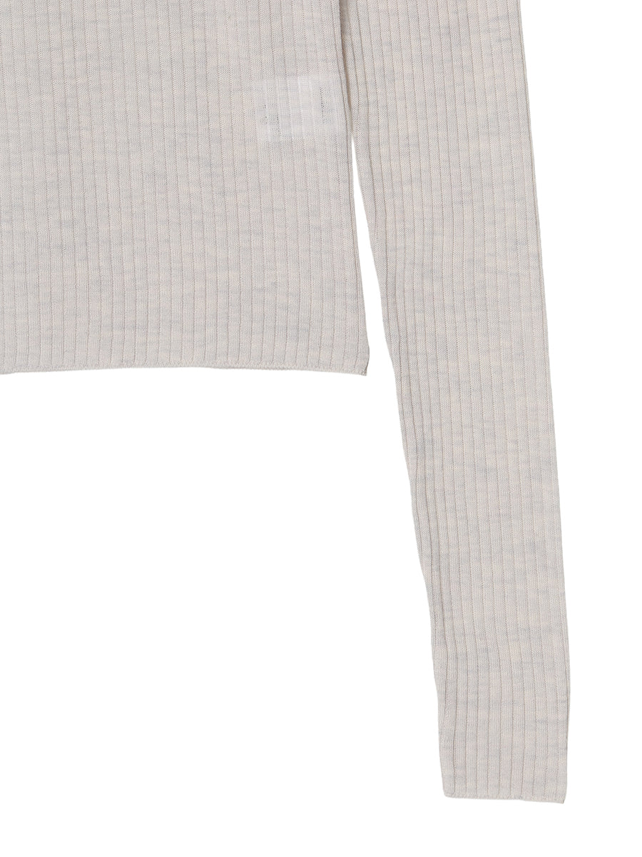 sheer rib henley KNIT