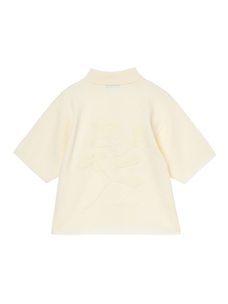 flower jacquard KNIT shirt