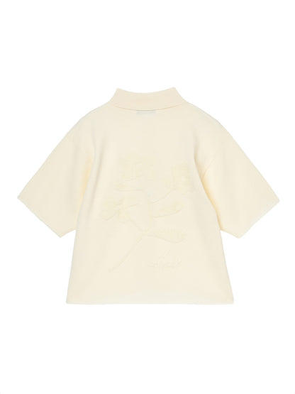 flower jacquard KNIT shirt