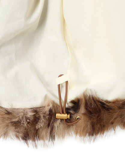 stand collar faux fur jacket