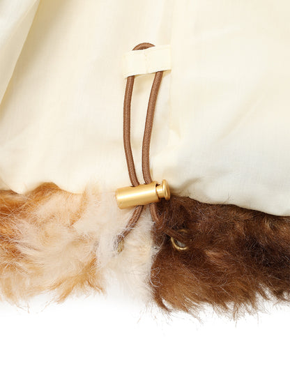 stand collar faux fur jacket