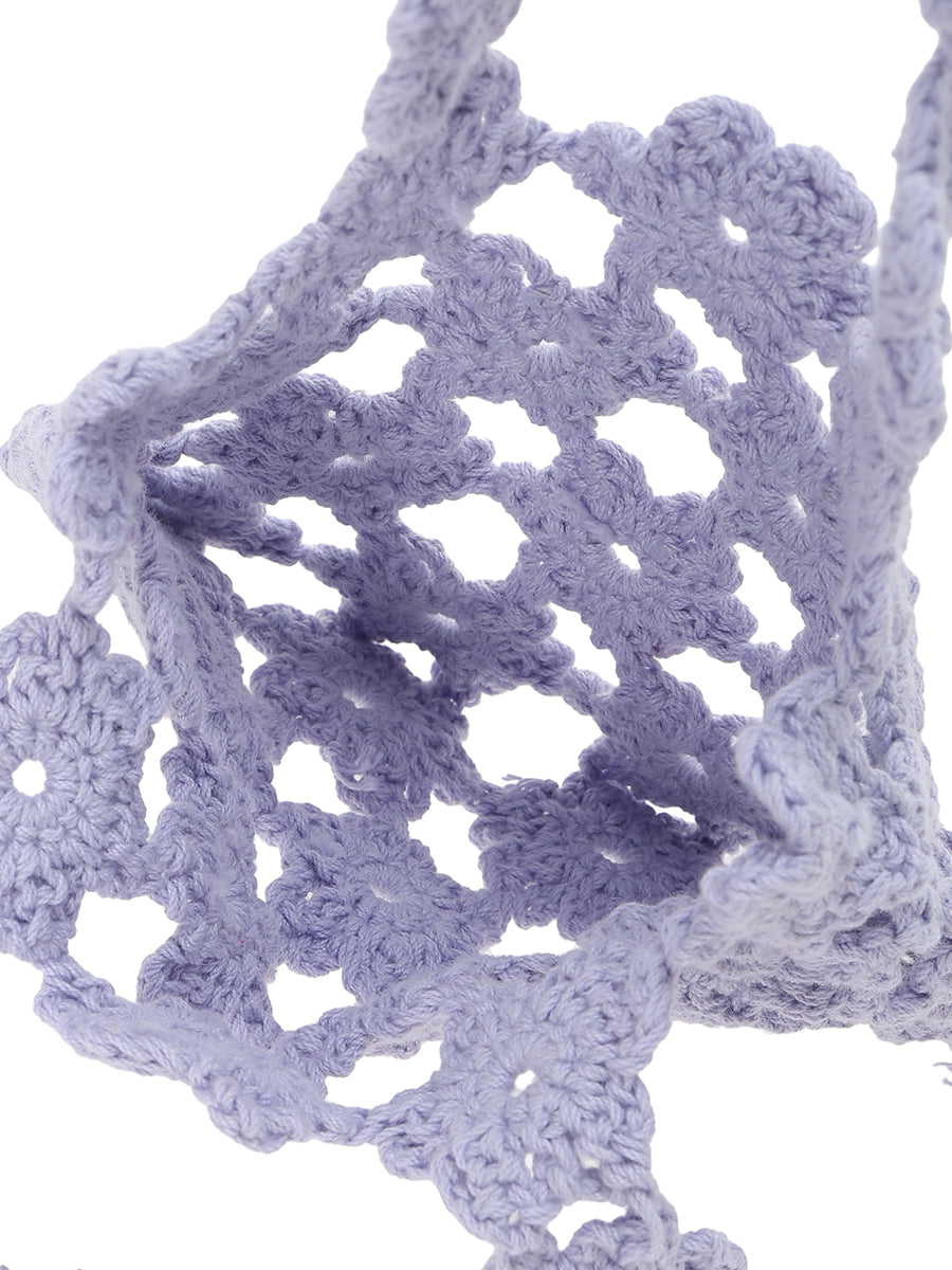 crochet KNIT flower bag