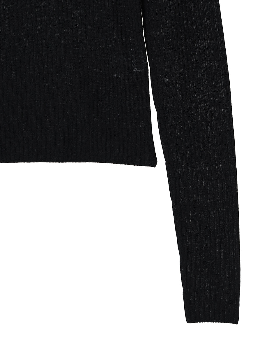 sheer rib henley KNIT