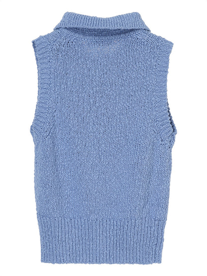 sleeveless KNIT  polo shirt