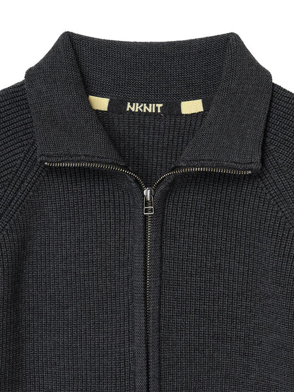 zip-up high neck KNIT【large】
