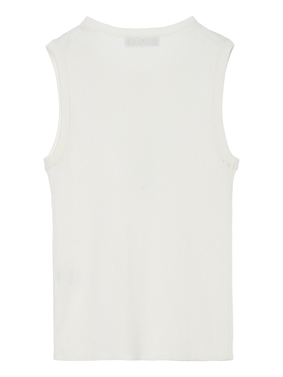 rib  henry neck KNIT  tank top