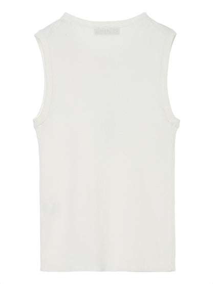 rib  henry neck KNIT  tank top