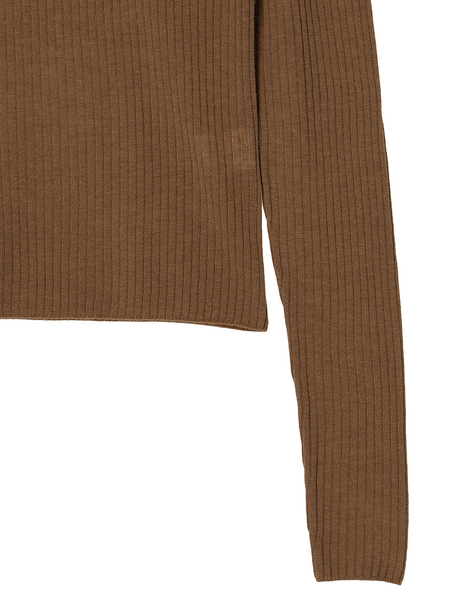 sheer rib henley KNIT