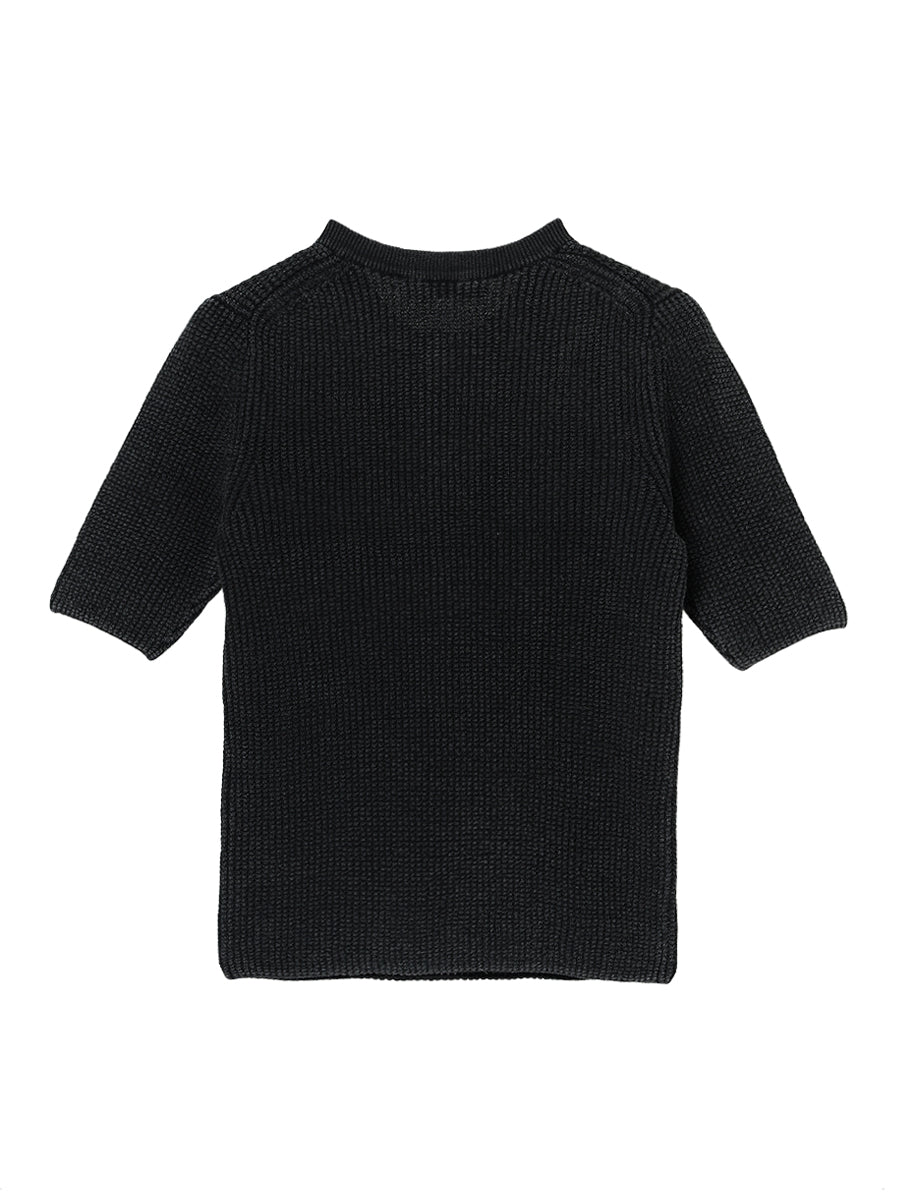 dyed waffle henry neck KNIT