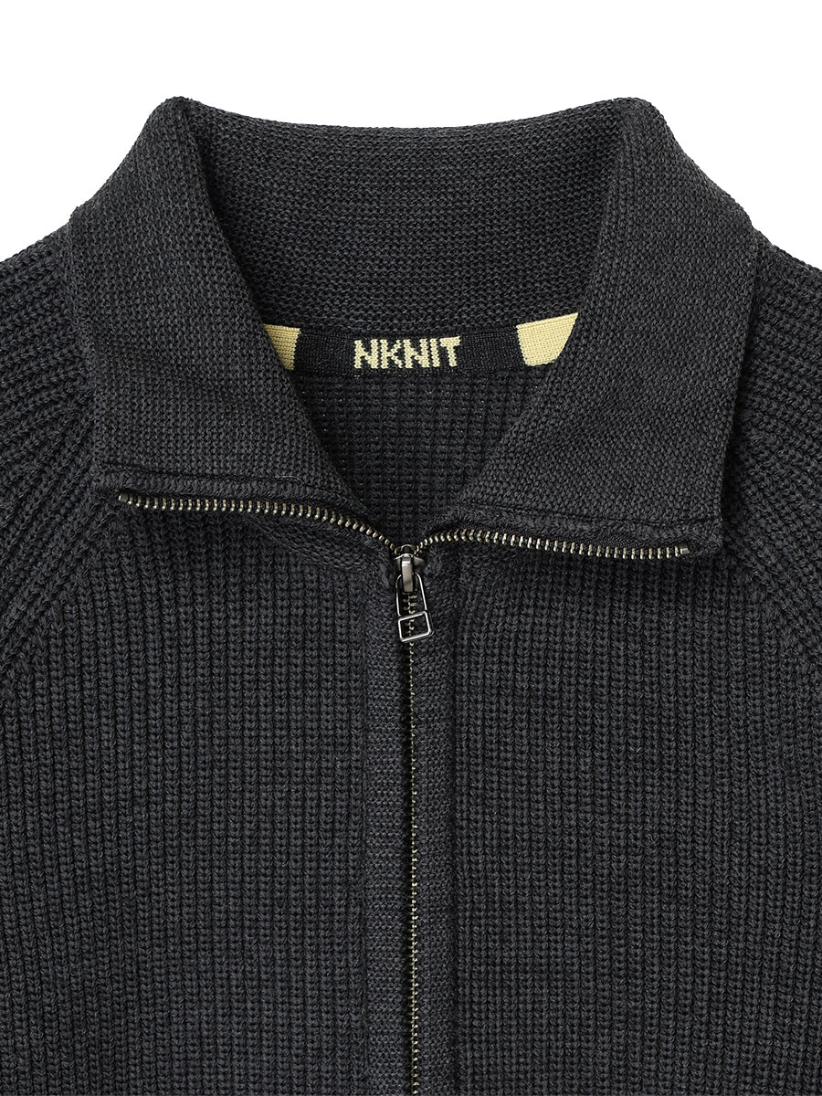 zip-up high neck KNIT【mini】