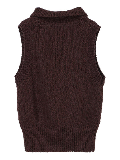 sleeveless KNIT  polo shirt