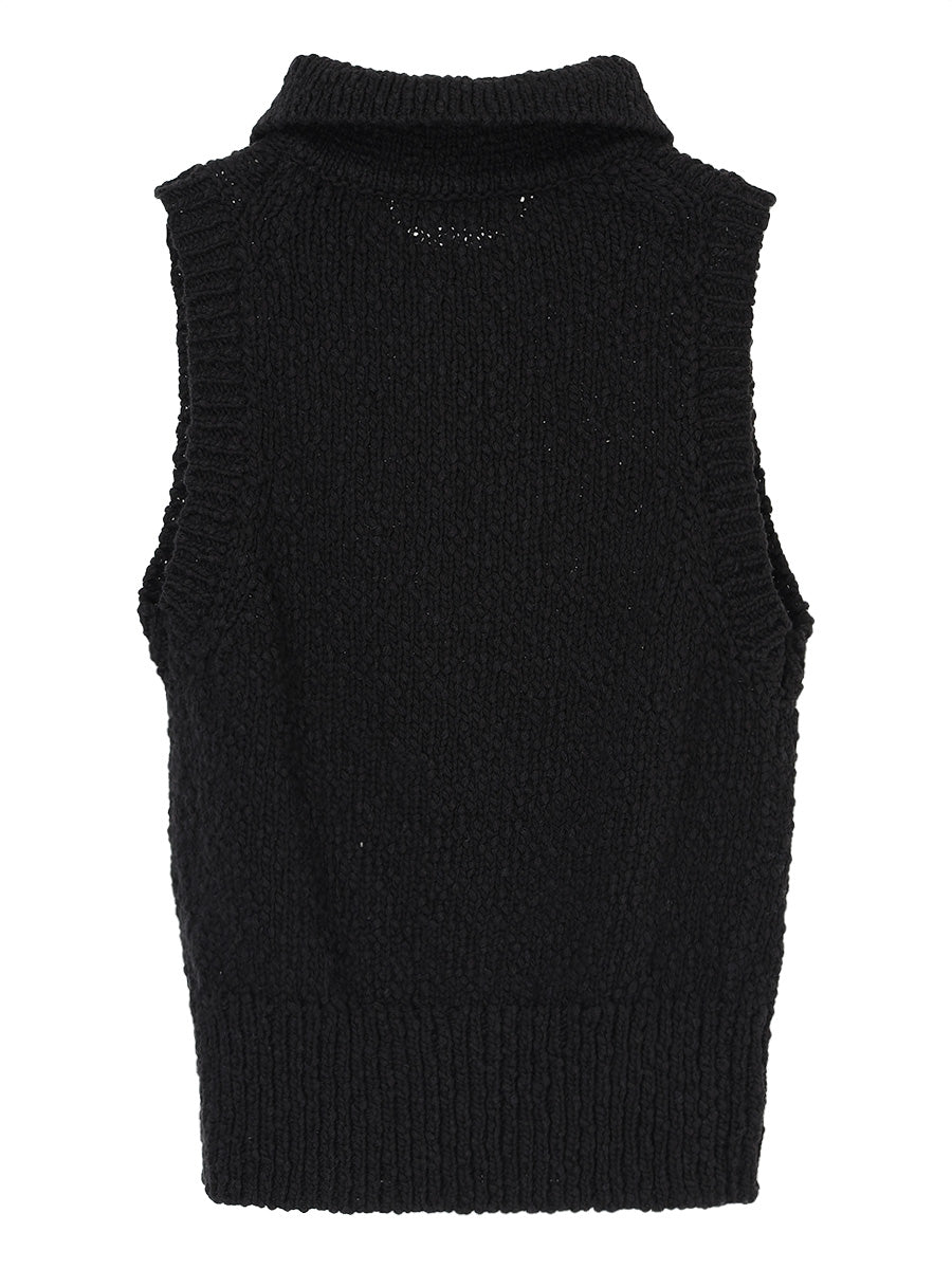 sleeveless KNIT  polo shirt