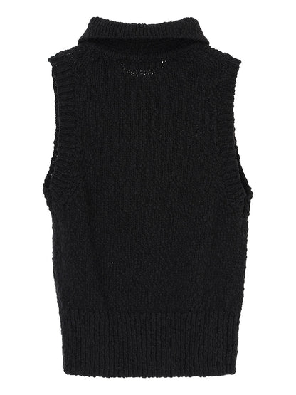 sleeveless KNIT  polo shirt