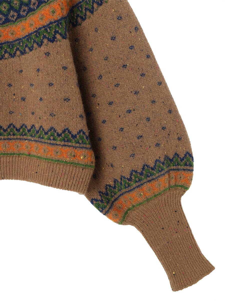 fair Isle pattern balloon sleeve KNIT