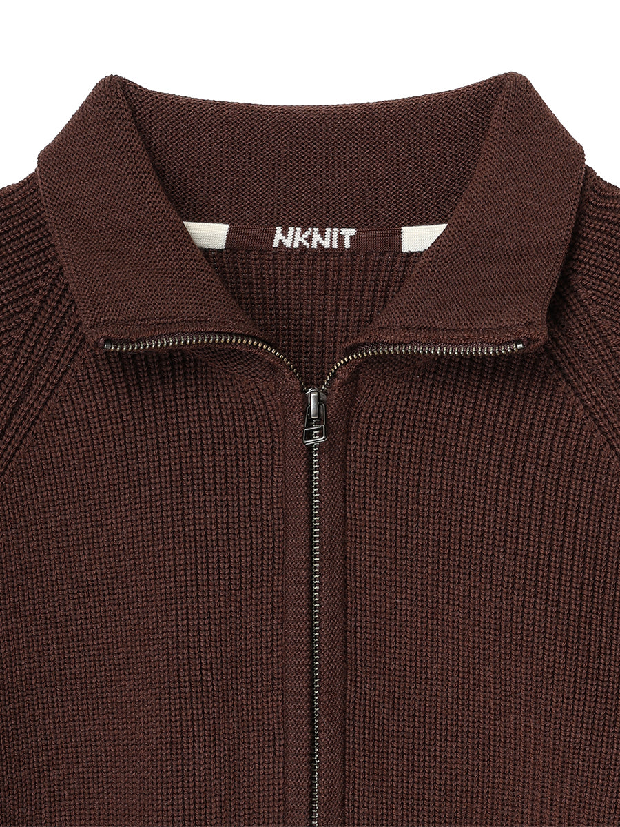 zip-up high neck KNIT【large】