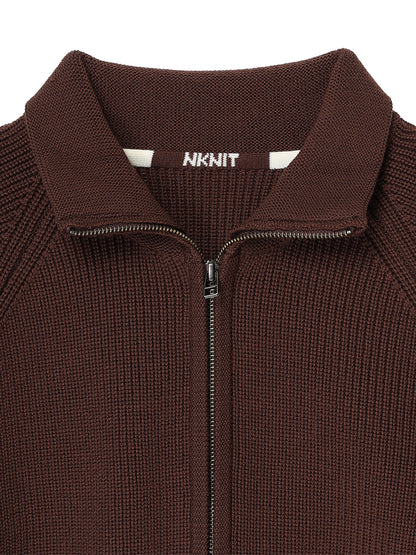 zip-up high neck KNIT【large】