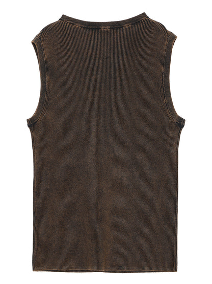dyed rib  henry neck KNIT  tank top