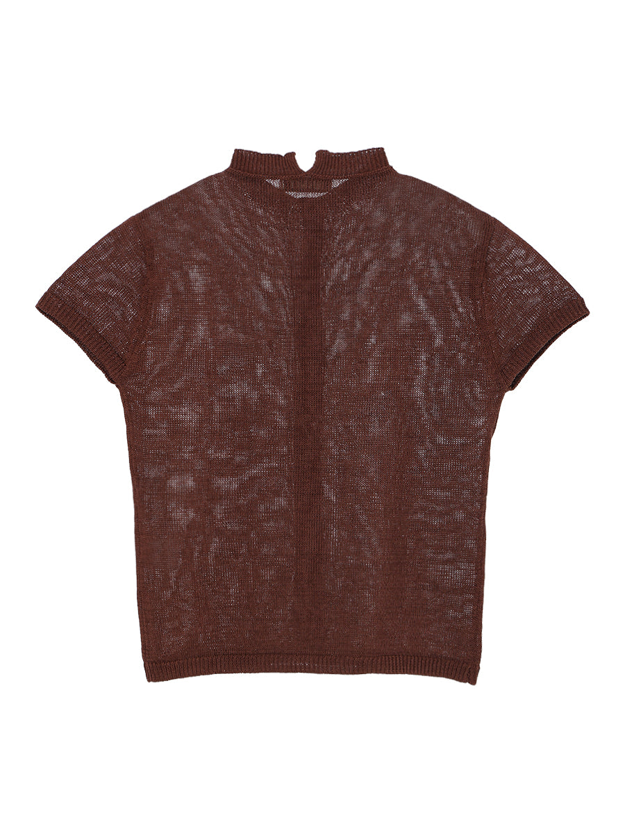 mock neck KNIT cardigan