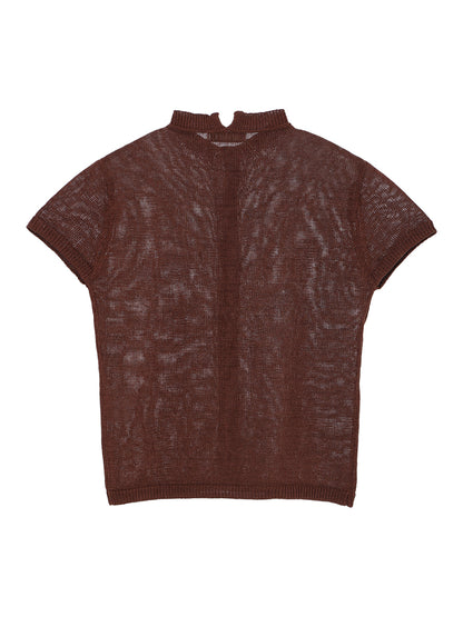 mock neck KNIT cardigan