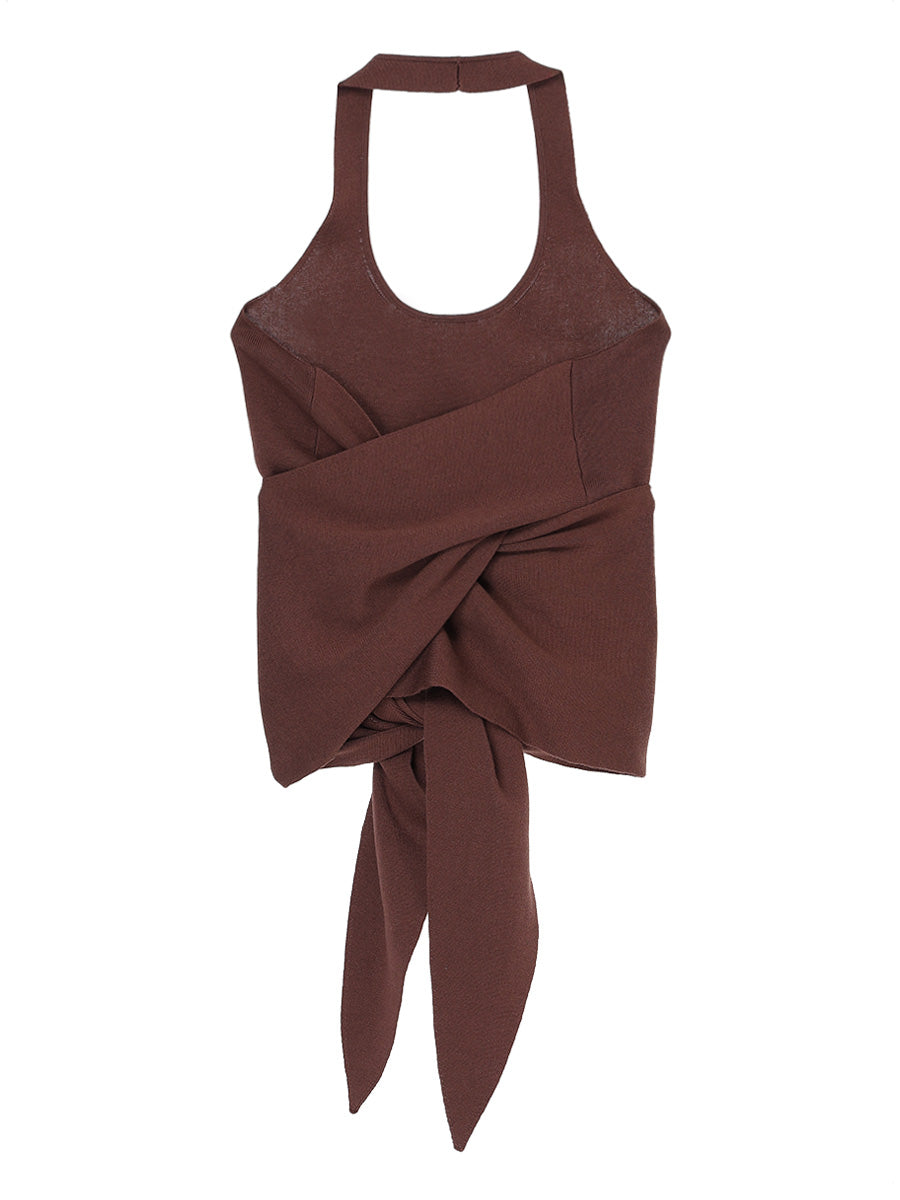 NKNIT tie KNIT vest ニットビスチェ ブラウン　タグ付き新品 tie KNIT vest – NKNIT