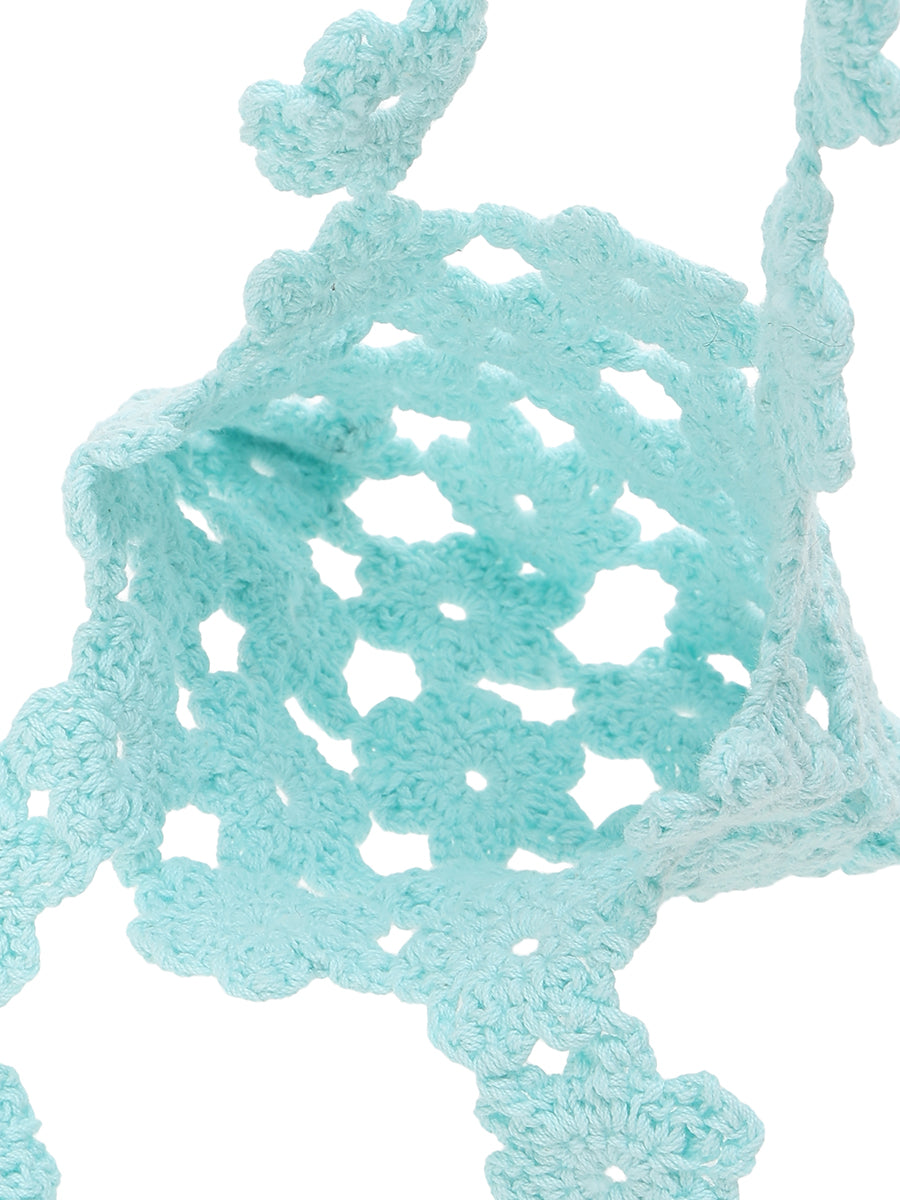 crochet KNIT flower bag