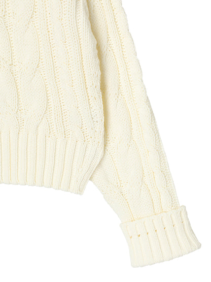 cotton cable lace up KNIT