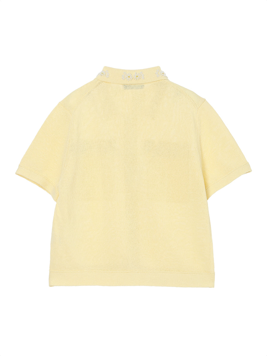 beads flower KNIT shirt