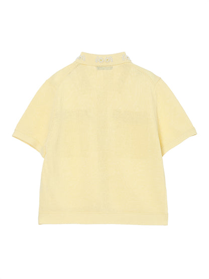 beads flower KNIT shirt