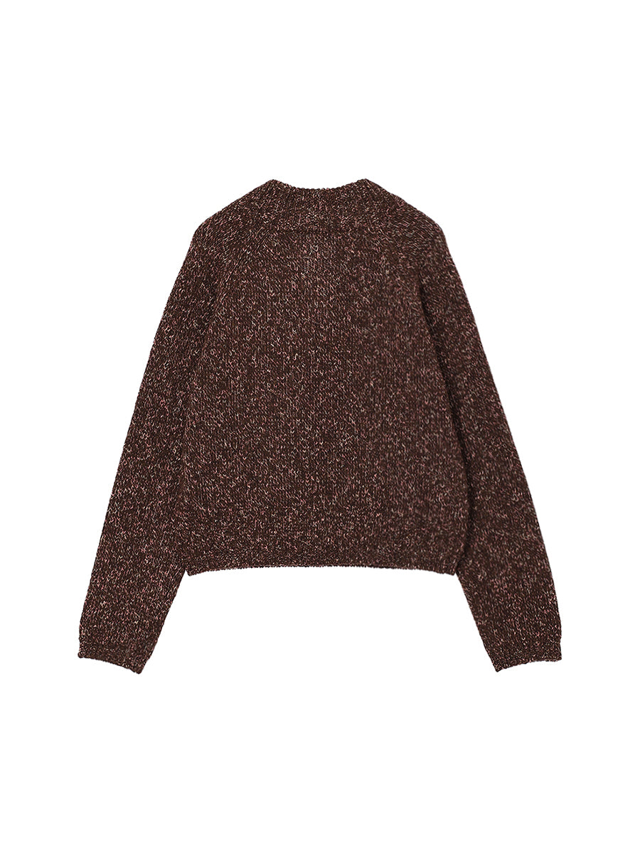 mix color high neck skipper KNIT