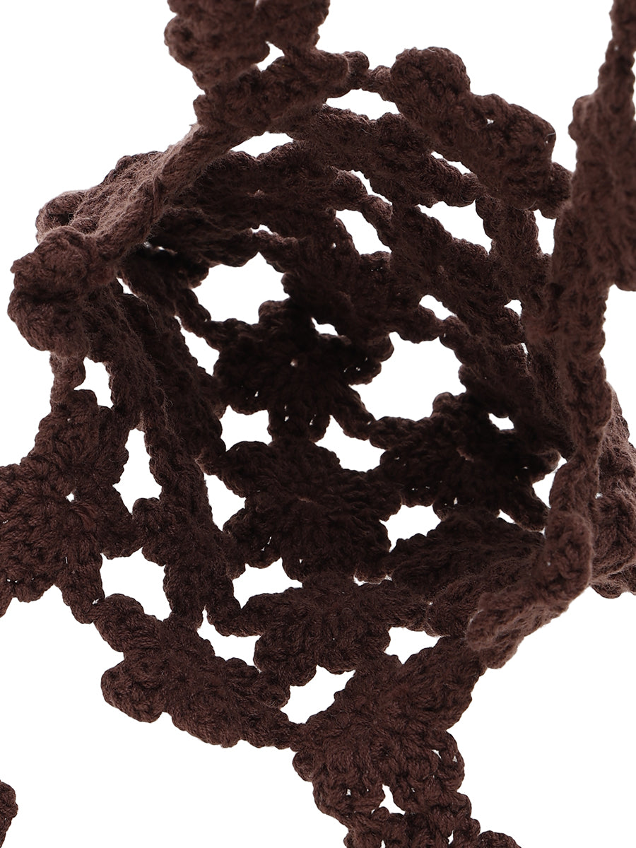crochet KNIT flower bag