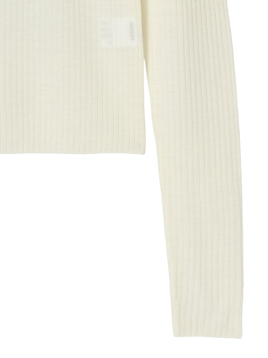 sheer rib henley KNIT