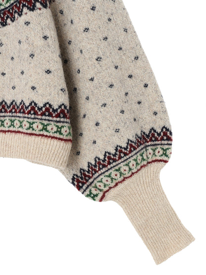 fair Isle pattern balloon sleeve KNIT