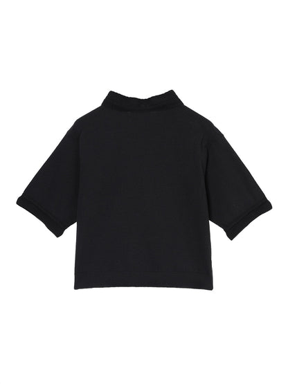 pattern collar KNIT polo shirt