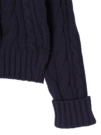 cotton cable lace up KNIT