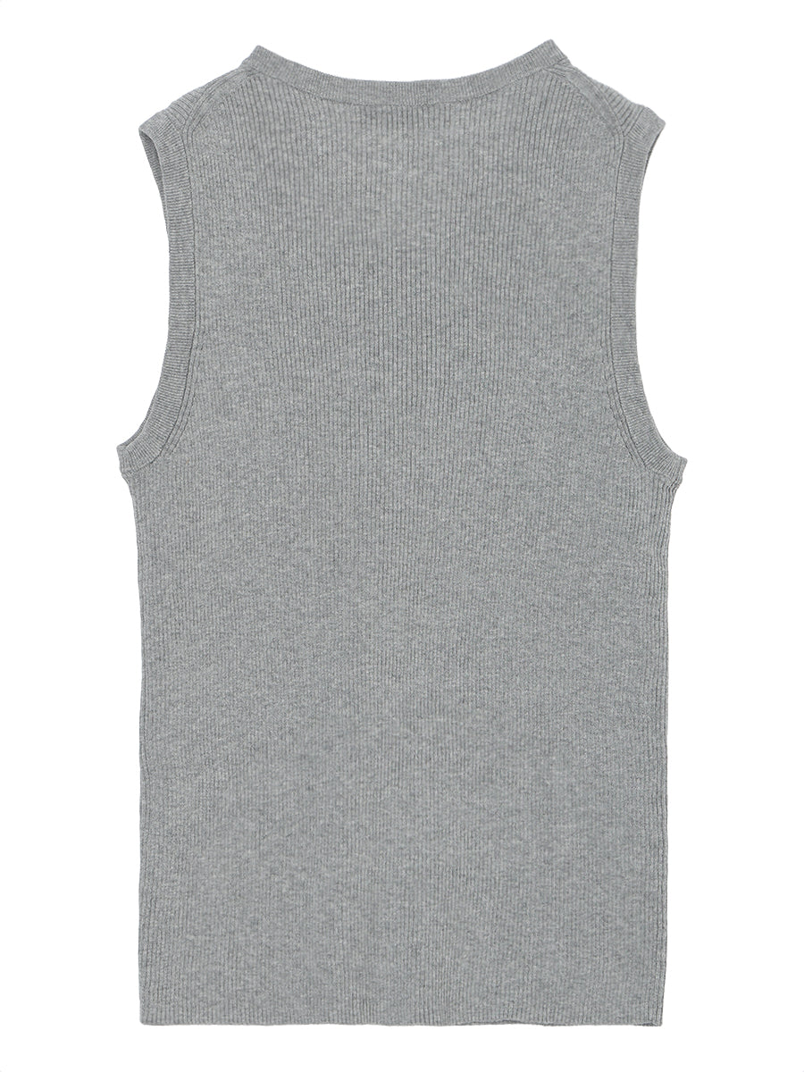 rib  henry neck KNIT  tank top