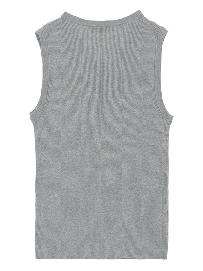 rib  henry neck KNIT  tank top