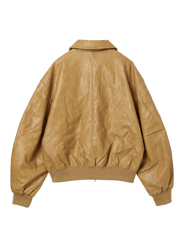 synthetic leather padded jacket – NKNIT
