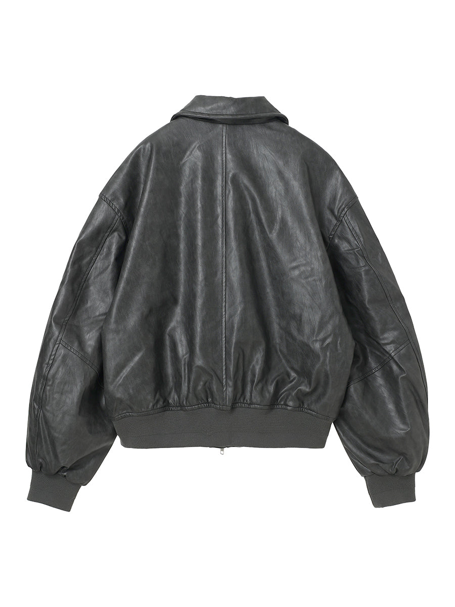 synthetic leather padded jacket – NKNIT